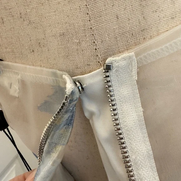 NWT For Love & Lemons Cody Organza Sheer Dress, White and Icicle Blue - XL - Picture 14 of 15